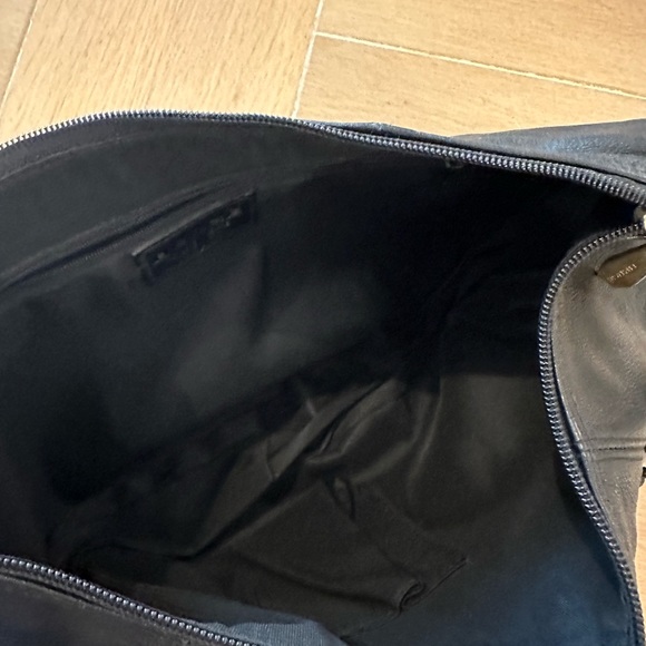 Berge black leather purse made in Italy fun unique woven straps - Picture 6 of 11